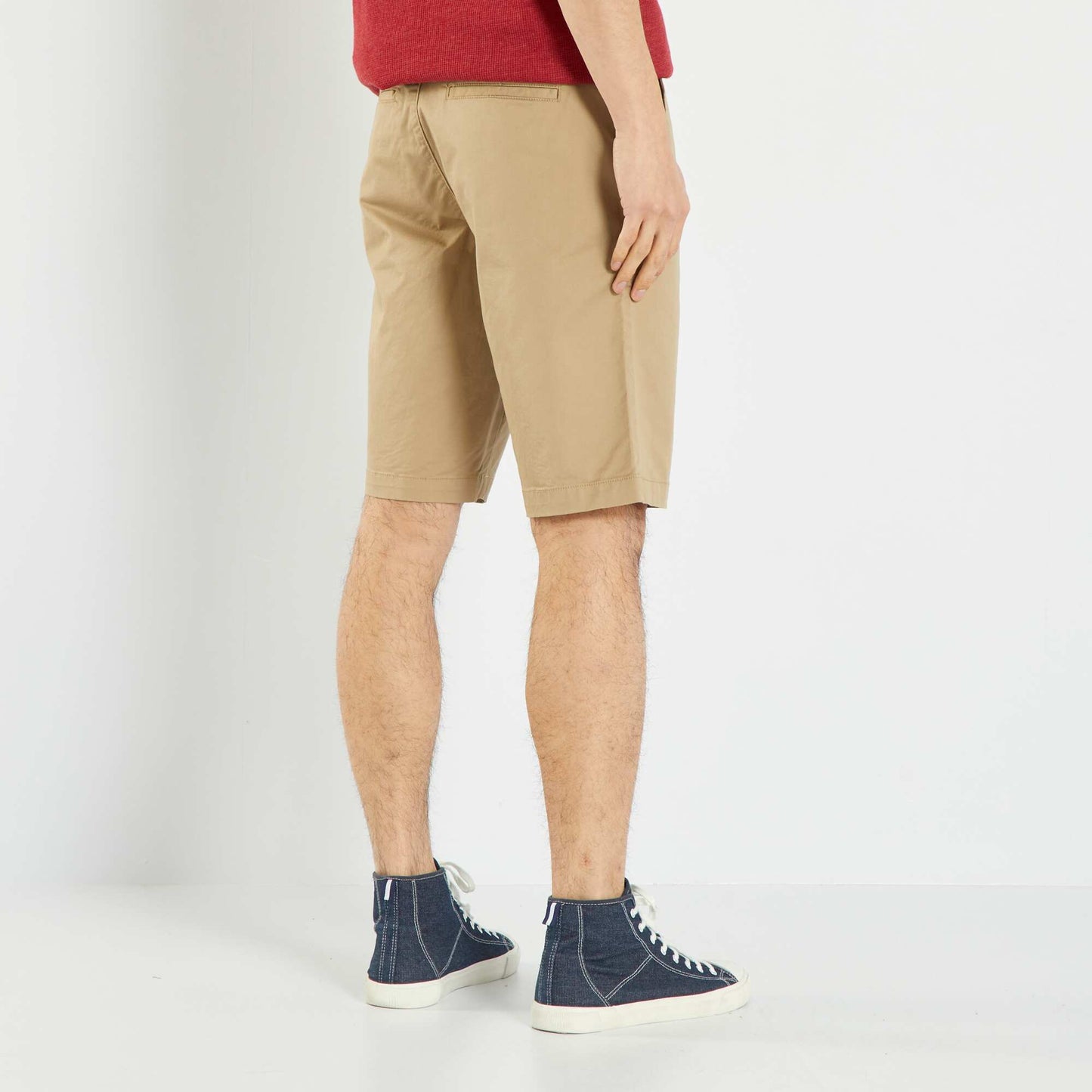 Bermuda chino droit beige chiné