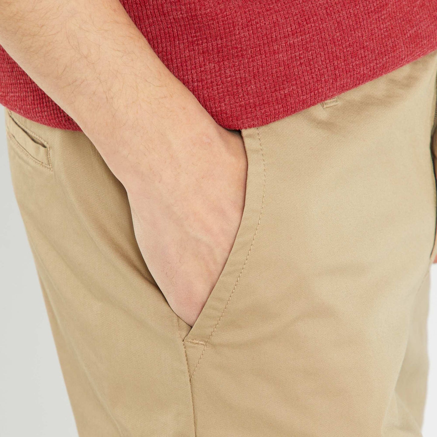 Bermuda chino droit beige chiné