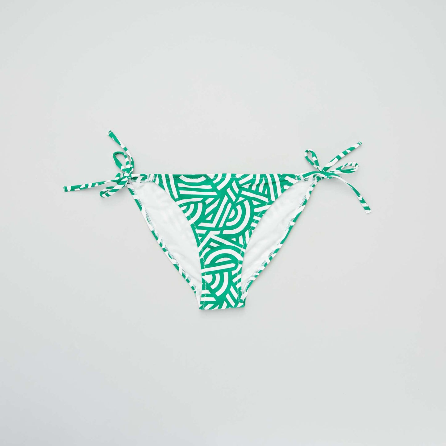 Bas de maillot de bain culotte avec imprimé Blanc/vert