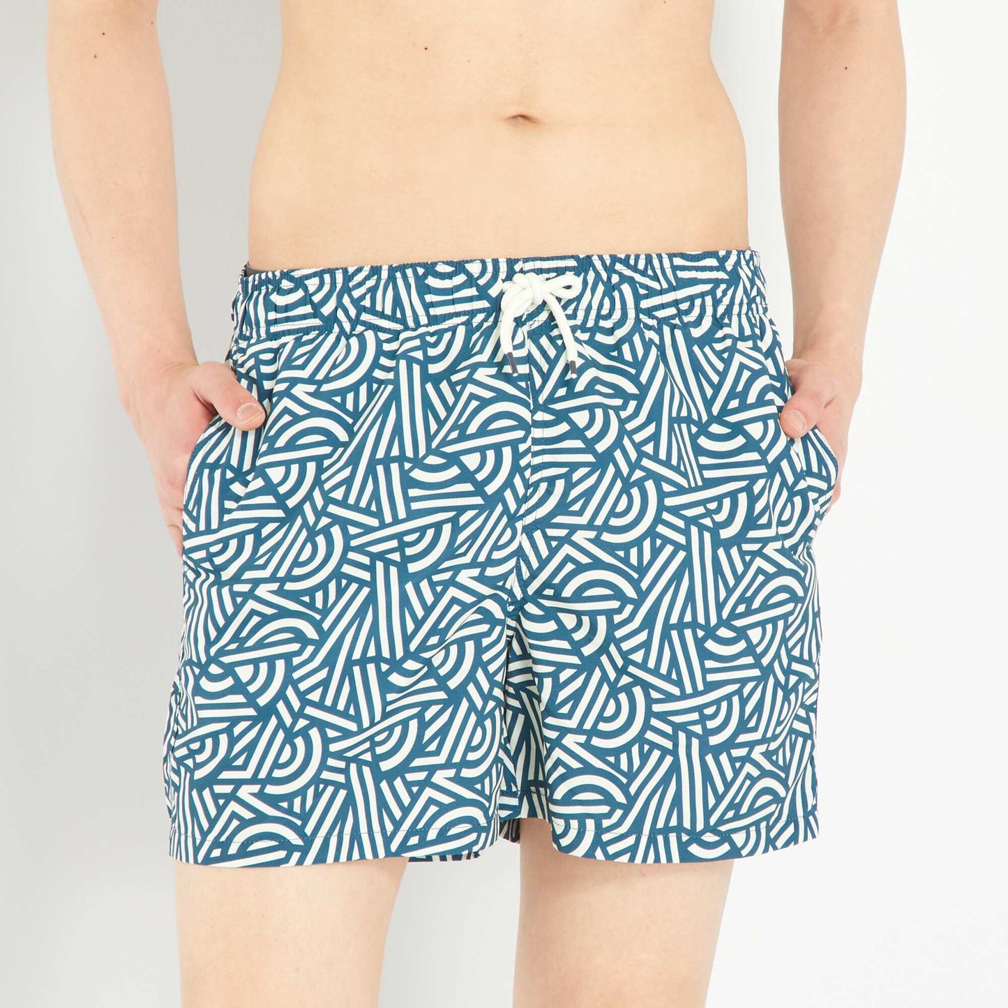 Short de bain avec imprimé Bleu