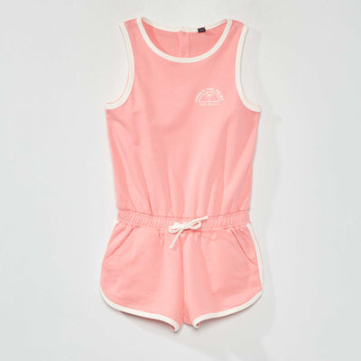 Combishort french terry sans manches Rose