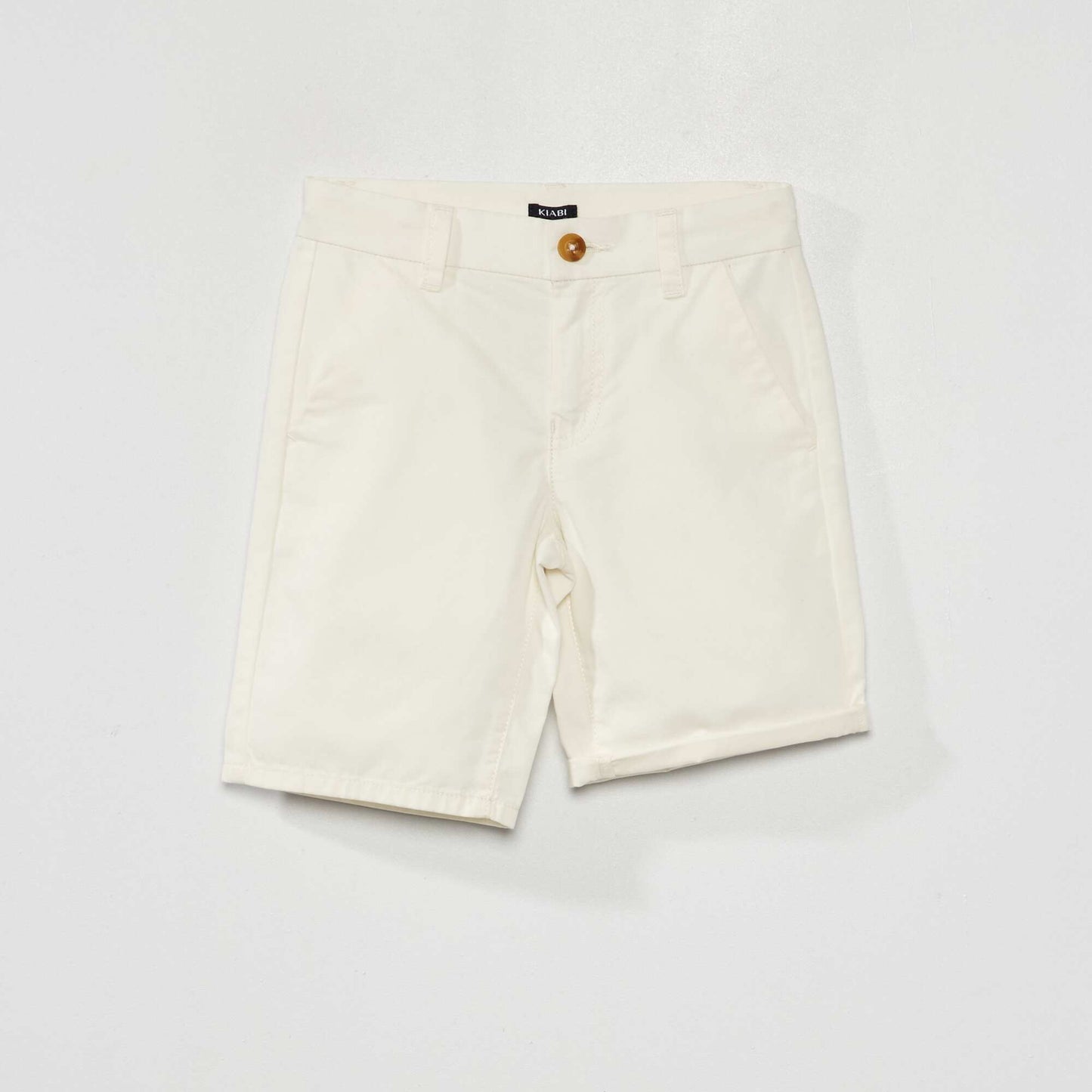 Bermuda chino en twill coloré blanc