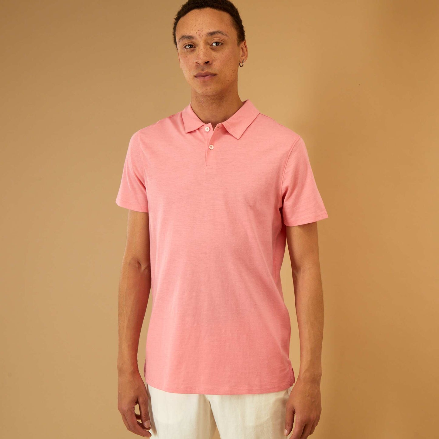 Polo en jersey uni Rose