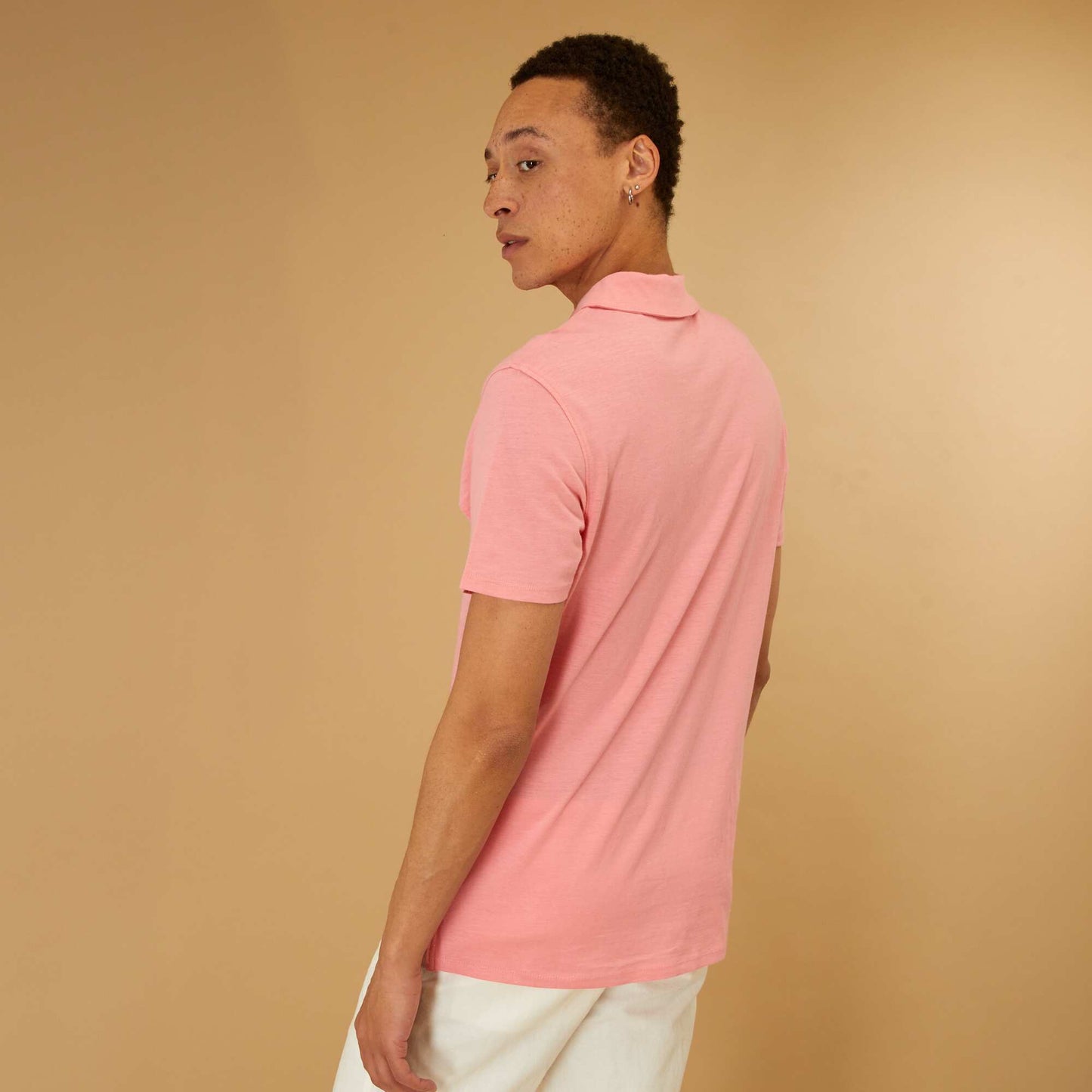 Polo en jersey uni Rose