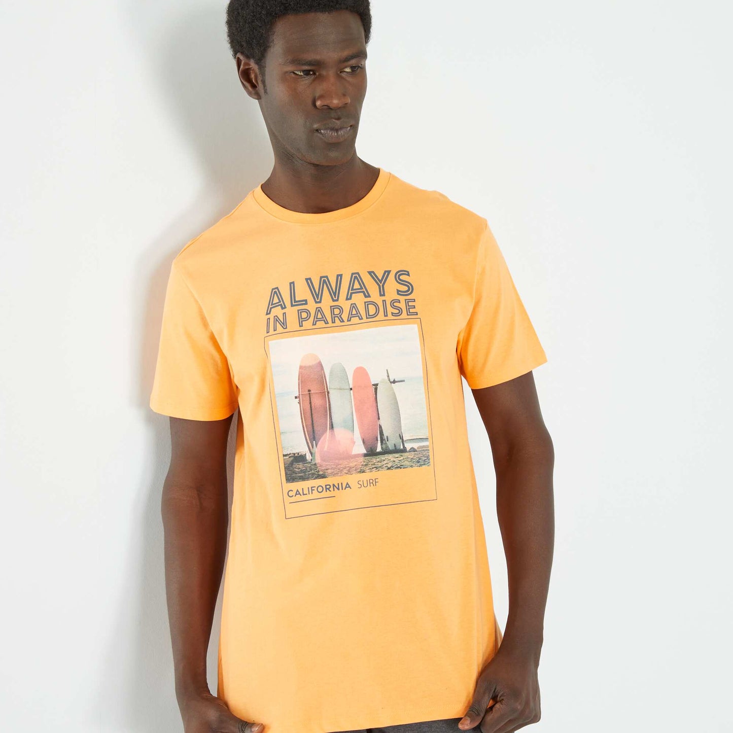 T-shirt en jersey avec imprimé surf Orange